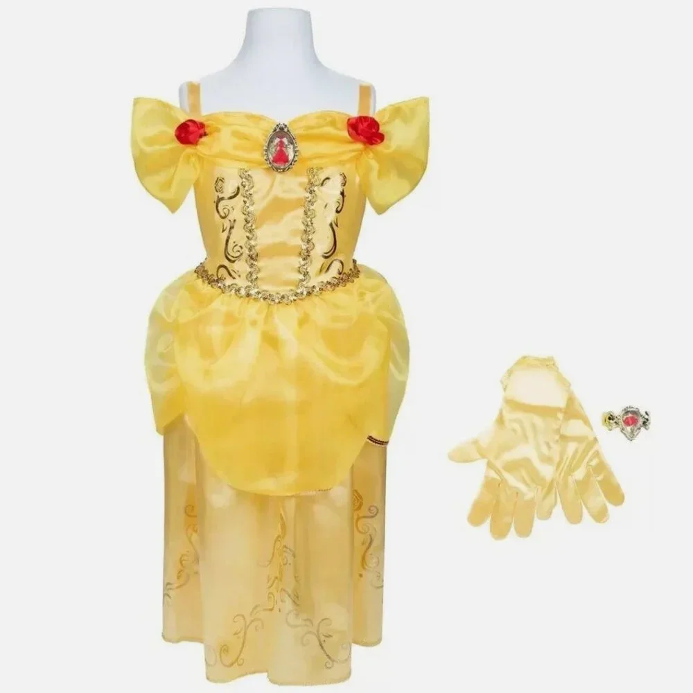 DISNEY Princess Belle Majestic Costume Dress with Bracelet and Gloves Age 3+ NEW - Picture 2 of 8